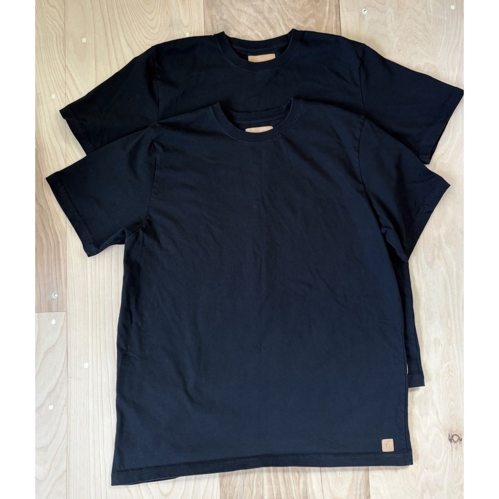 Gustin Vintage Heavyweight Men's Tee Shirt 2 Pack Old School Black Cotton 2XL